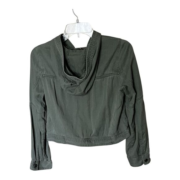 Abercrombie Kids Army Green Hooded Snap Front Utility Jacket Coat Size Large - Picture 2 of 9